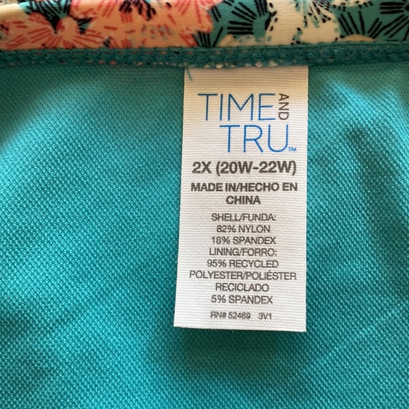 Time and Tru Teal Blue Floral Bikini - Picture 4 of 14